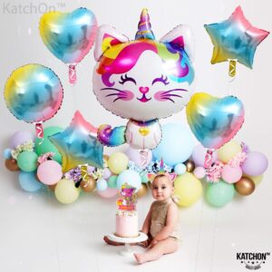 KatchOn, Giant Cute Caticorn Party Supplies - 36 Inch, Pack of 6 | Caticorn Balloon, Caticorn Birthday Party Supplies | Kitty Balloons, Kitty Birthday Party Supplies | Cat Balloons for Birthday Party