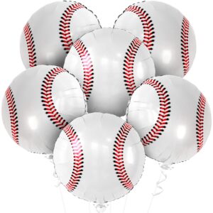 katchon, baseball balloons for vintage baseball party decorations - 18 inch, pack of 6 | baseball mylar balloon, baseball decorations for birthday party decorations | baseball baby shower decorations