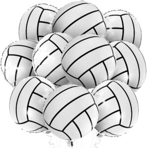 katchon, volleyball balloons mylar for volleyball party decorations - 18 inch, pack of 10 | sports balloons for senior night decorations | volleyball party supplies, volleyball birthday decorations