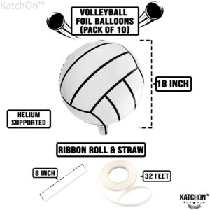 KatchOn, Volleyball Balloons Mylar for Volleyball Party Decorations - 18 Inch, Pack of 10 | Sports Balloons for Senior Night Decorations | Volleyball Party Supplies, Volleyball Birthday Decorations