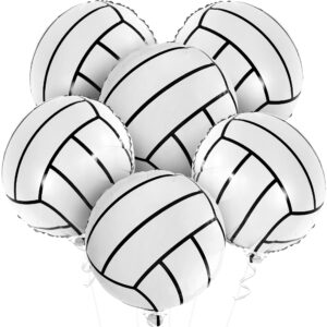 katchon, volleyball balloons for volleyball party decorations - 18 inch, pack of 6 | volleyball sports balloons for senior night decorations | volleyball foil balloons, volleyball birthday decorations