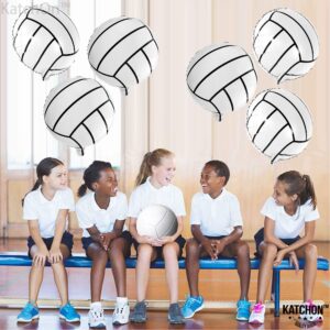 KatchOn, Volleyball Balloons for Volleyball Party Decorations - 18 Inch, Pack of 6 | Volleyball Sports Balloons for Senior Night Decorations | Volleyball Foil Balloons, Volleyball Birthday Decorations