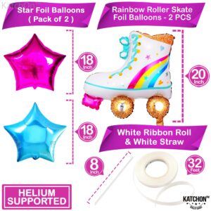 KatchOn, Roller Skate Balloons Set - 20 Inch, Pack of 4 | Roller Skate Party Favors for 80s Party Decorations | Roller Skate Party Decorations | Skate Balloons for Party, Roller Skating Party Supplies