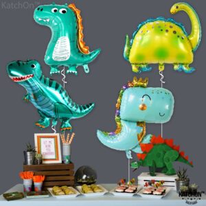 KatchOn, Huge Dinosaur Balloon Set - 38 Inch, Pack of 4 | Dino Balloons for Baby Dinosaur Party Decorations | Dinosaur foil Balloons for Dinosaur Baby Shower Decorations | Dinosaur Birthday Balloons