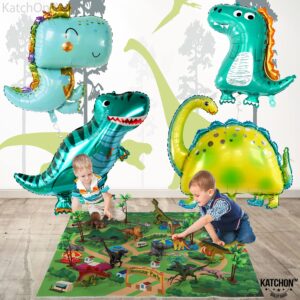 KatchOn, Huge Dinosaur Balloon Set - 38 Inch, Pack of 4 | Dino Balloons for Baby Dinosaur Party Decorations | Dinosaur foil Balloons for Dinosaur Baby Shower Decorations | Dinosaur Birthday Balloons