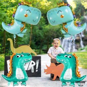 KatchOn, Large Baby Dinosaur Balloon - 35 Inch, Pack of 4 | Dinosaur Birthday Party Supplies | Dino Balloons, Baby Dinosaur Party Decorations | Girl Dinosaur Balloons, Dinosaur Baby Shower Decorations