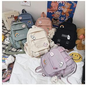 GGOOB Cute Mini Backpacks with Accessories Aesthetic Mini Backpack for Teens Kawaii Small Backpack (Black,With-Accessories)