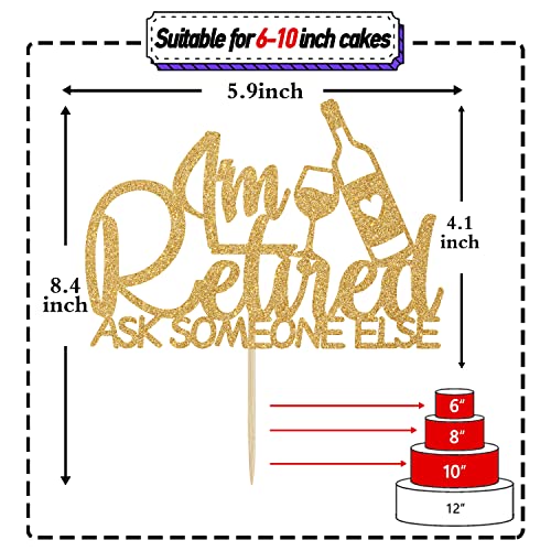 Cos mos I'm Retired Cake Topper - The Legend Has Retired Cake Decoration - Happy Retirement Party Decorations Supplies(Gold)