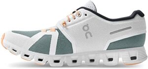 on women's cloud 5 push sneakers, white/cobble, 10.5