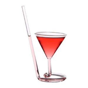flykee straw spiral cocktail glass revolving martini creative vampire glass long tail wine glass bar party transparent champagne red wine cup margaret glasses goblet