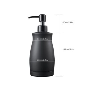 304 Stainless Steel Countertop Black Soap Dispenser Rust Resistant Leak-Proof Liquid Hand Sanitizer Pump with Hopper，for Kitchen Sink, Countertop, Bathroom (13.5oz/400ml)…