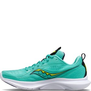 saucony women's kinvara 13 running shoe, cool mint/acid, 9