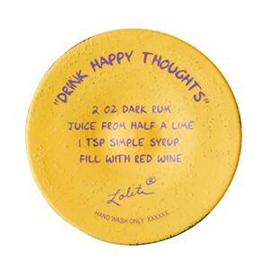 Enesco Designs by Lolita Drink Happy Thoughts Hand-Painted Artisan Wine Glass, 15 Ounce, Multicolor