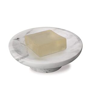 worhe natural marble soap dish, white stone soap sponge holder for bathroom tub shower kitchen sink, handcraft soap tray case(dl004)