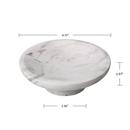 Worhe Natural Marble Soap Dish, White Stone Soap Sponge Holder for Bathroom Tub Shower Kitchen Sink, Handcraft Soap Tray Case(DL004)