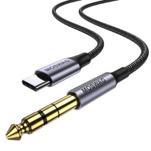 moswag usb c to 6.35mm 1/4 inch trs cable 3.28ft/1meter,type c to 1/4 audio adapter aux jack stereo cable for google pixel 4xl,galaxy note 10+/s20+,amplifier,speaker,headphone,mixing console