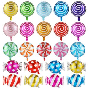 23pcs sweet candy bar balloons 18" foil mylar lollipop christmas balloons for holiday baby shower birthday party supplies decorations