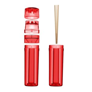 cone loader filler with transparent herb storage grind & pack 1 1/4" 3-6 pcs (red)