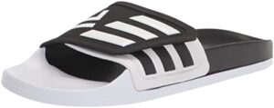 adidas unisex adilette slides sandal, black/white/black (tnd), 11 us women