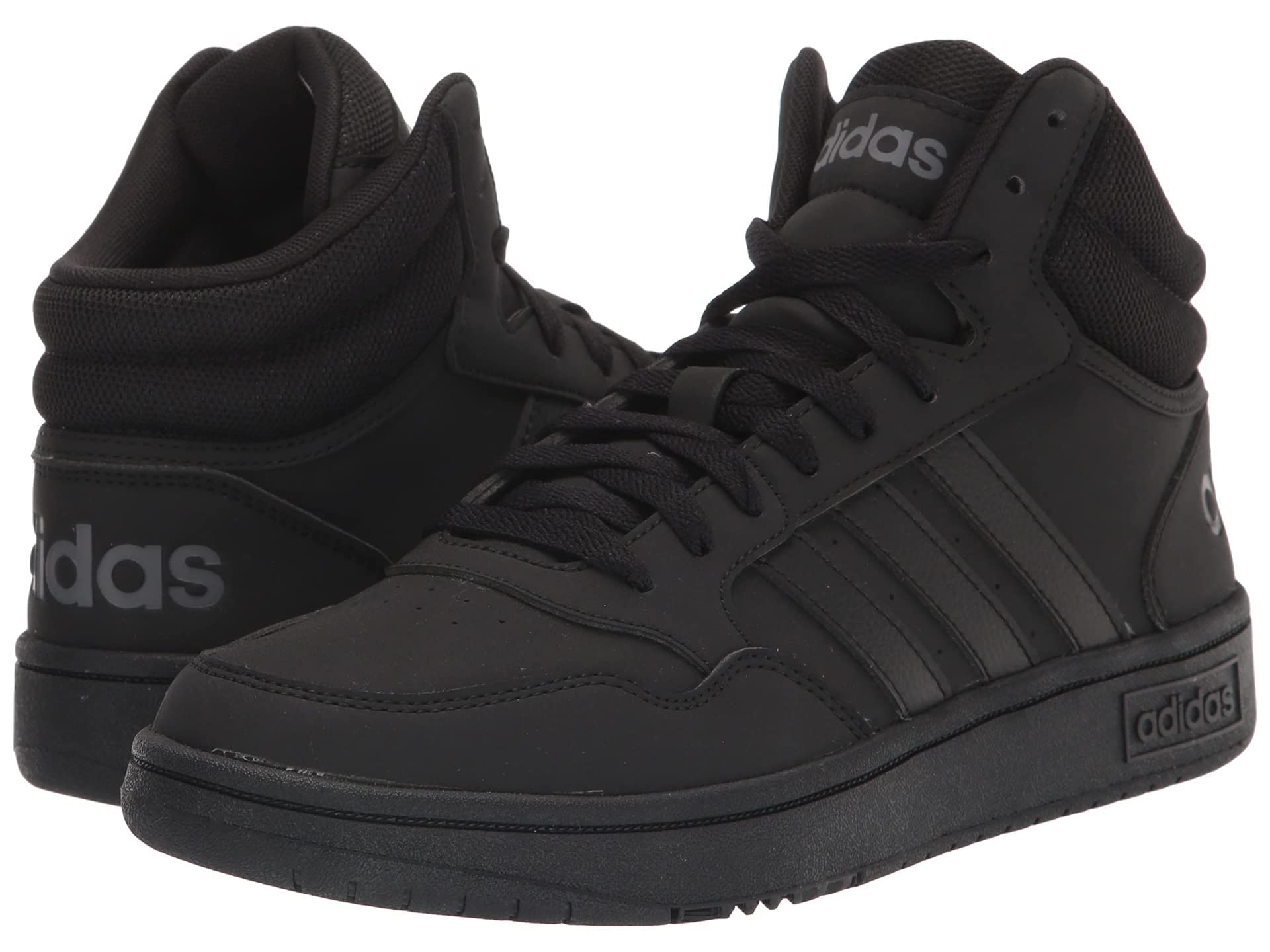 adidas Men's Hoops 3.0 Mid Black/Black/Grey 9.5