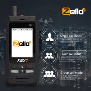 Walkie Talkie Phone Zello 4G Network Radio 100 Miles Long Range Handheld Smartphone WiFi Camera 2.4 Inch Screen Android KSUN ZL20