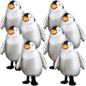 9 pieces penguin walking balloons cute balloon air walkers foil party balloon animal jumbo balloon for boys girls theme birthday party wedding baby shower supplies (penguin style,20.4 inch)