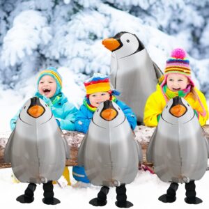 9 Pieces Penguin Walking Balloons Cute Balloon Air Walkers Foil Party Balloon Animal Jumbo Balloon for Boys Girls Theme Birthday Party Wedding Baby Shower Supplies (Penguin Style,20.4 Inch)