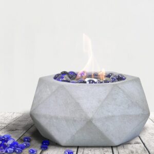 greyhoo tabletop fire pit, alcohol fireplace for indoor outdoor, fire bowl clean burning bio ethanol ventless fireplace