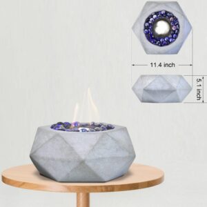 Greyhoo Tabletop Fire Pit, Alcohol Fireplace for Indoor Outdoor, Fire Bowl Clean Burning Bio Ethanol Ventless Fireplace