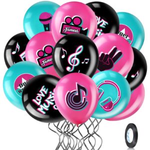 45 pieces 12 inch music themed party balloons music note signs birthday party latex balloons with 1 roll ribbon music party supplies for boys girls adults music birthday party dj short video party