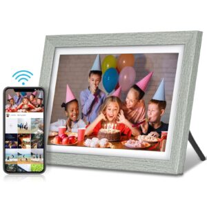 digital photo frame wifi 10 inch touch screen,haovm hd ips display digital picture frame with 16gb storage, auto-rotate, motion sensor, easy setup to share photos & videos email,cloud,via vphoto app