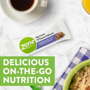 ZonePerfect Protein Bars, 10g Protein, 17 Vitamins & Minerals, Nutritious Snack Bar, Chocolate Chip Cookie Dough, 5 Count (Pack of 4)