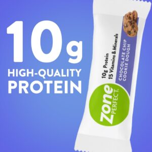 ZonePerfect Protein Bars, 10g Protein, 17 Vitamins & Minerals, Nutritious Snack Bar, Chocolate Chip Cookie Dough, 5 Count (Pack of 4)