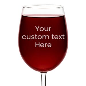 lifetime creations create your own engraved personalized wine glass 19 oz - stemmed wine glass with your text, dishwasher safe