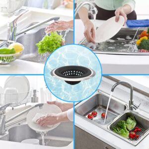 Stainless Silicone Kitchen Set of 2 Sink Strainer, Flexible Silicone Kitchen Sink Drainers, Large Wide Rim 4.5 inch Diameter