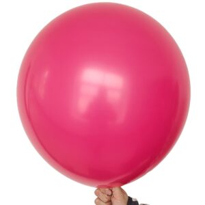 kalor 18 inch hot pink balloons, 10 pcs hot pink matte latex balloons big round balloons for wedding, baby shower, birthday party and event decoration