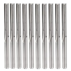 yakamoz 10pcs 1/8-inch shank long straight router bits cnc end mill bit set with 1" cutting length flush trim router wood cutter woodworking milling tool