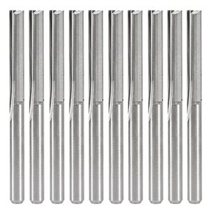 yakamoz 10 pack 1/8" shank double flute straight bits cnc router end mill set flush trim slot cutting bit milling cutter for wood mdf pcb
