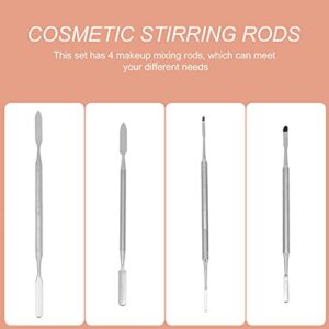 EXCEART 4Pcs Stainless Steel Depotting Spatula Makeup Spatula Tool Make Up Accessories for Makeup Cosmetics Mixing