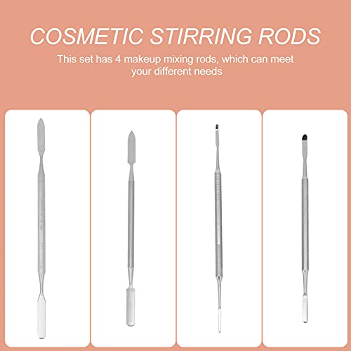 EXCEART 4Pcs Stainless Steel Depotting Spatula Makeup Spatula Tool Make Up Accessories for Makeup Cosmetics Mixing