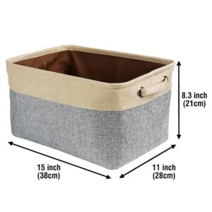 MALIHONG Personalized Foldable Storage Basket with Cute Dog Golden Retriever Collapsible Sturdy Fabric Bone Pet Toys Storage Bin Cube with Handles for Organizing Shelf Home Closet, Grey and White