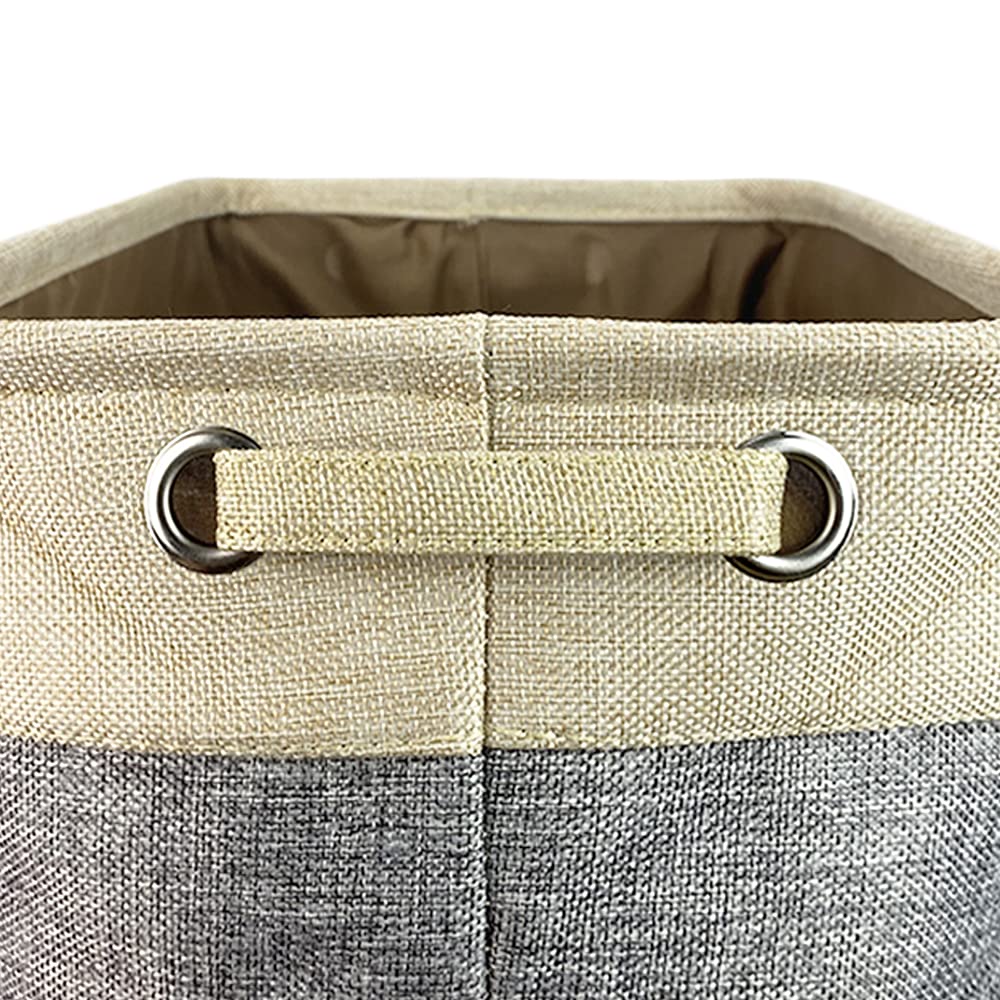 MALIHONG Personalized Foldable Storage Basket with Lovely Dog Mastiff Collapsible Sturdy Fabric Bone Pet Toys Storage Bin Cube with Handles for Organizing Shelf Home Closet, Grey and White