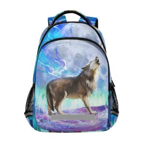 alaza girls wolf school backpacks for children kids large capacity bookbags 17"