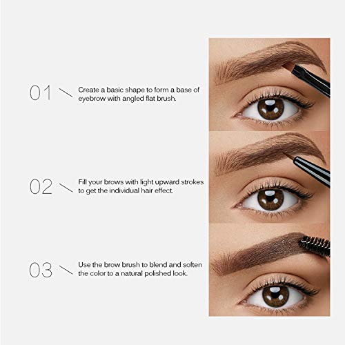 2 Colors Long Lasting Eyebrow Gel Set with Eyebrow Brushes for Waterproof Eyebrow Make Up, Eyebrow Tint Corrector Kit, Intense Brow Color Wax Cream, 2 * 6ml/0.20Fl Oz