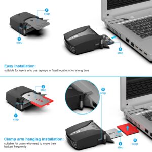 IETS GT202UB vacuum laptop fan cooler With temperature display, intelligent temperature measurement cooling, 13 wind speed (2600-5000RPM turbo fan),Perfect for Rapid Cooling of gaming laptop