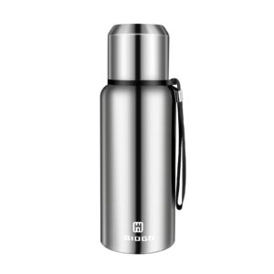 insulated vacuum thermo bottle 500ml/16.9oz with cup stainless steel coffee bottles for hot and cold drink water flask.(silver,500ml)