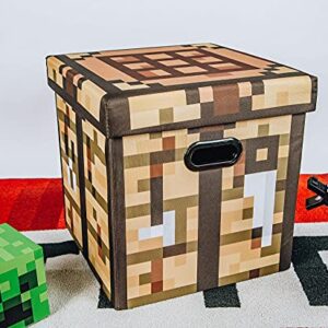 Minecraft Crafting Table Storage Bin Cube Organizer with Lid | 15 Inches