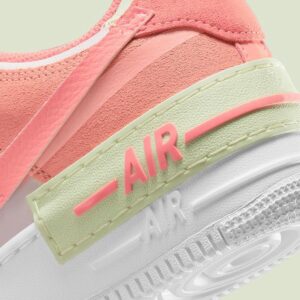 Nike Women's Air Force 1 Shoe, White/Magic Ember/Crimson Bliss/Lime Ice, 9