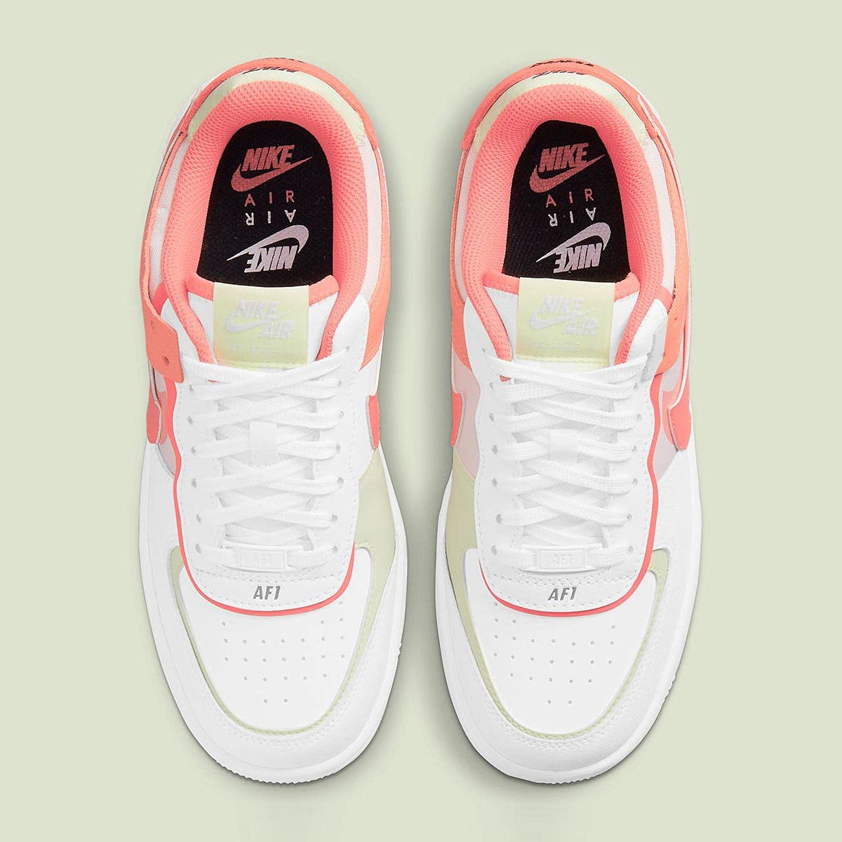 Nike Women's Air Force 1 Shoe, White/Magic Ember/Crimson Bliss/Lime Ice, 9