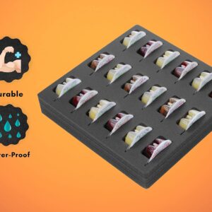 Polar Whale 2 Cocktail Capsule Drawer Organizers Tray Insert Compatible with Bartesian for Kitchen Home Bar Party Waterproof Washable Black Foam 18 Compartment 12.5 x 12.5 Inches